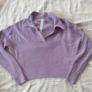 Lululemon cropped purple merino blend sweater